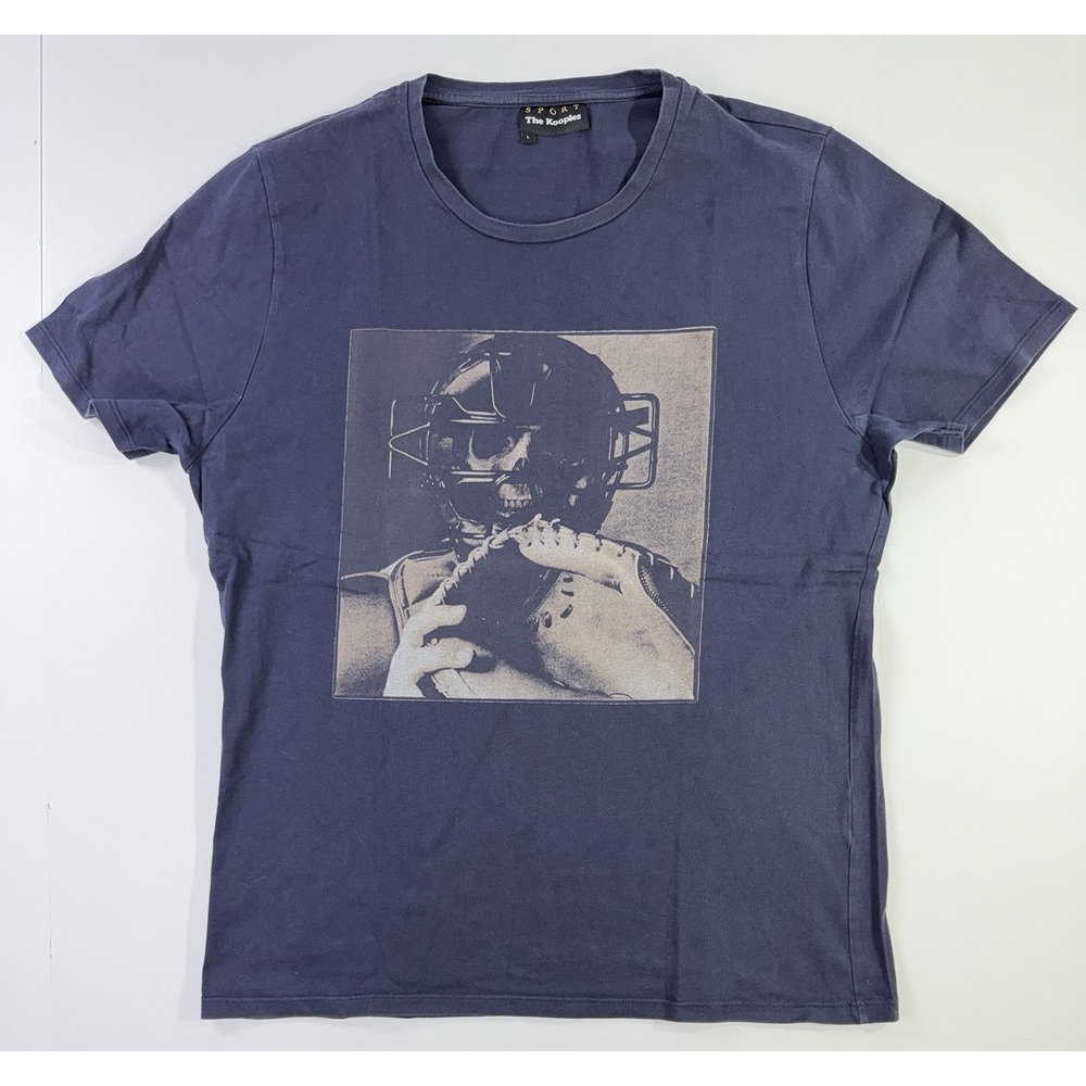 The Kooples Sport T Shirt Mens L Navy Blue Skull Empire‎ Baseball Streetwear
